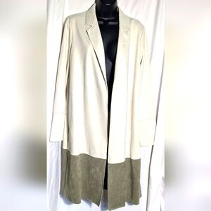 NWT Women's Zara Faux Color Block Suede Coat/Blazer | Size‎ M